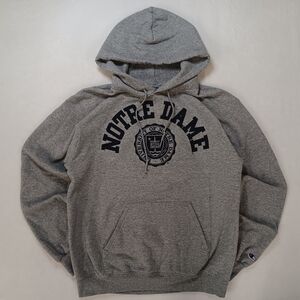 Champion Heather Gray Notre Dame University Hoodie M